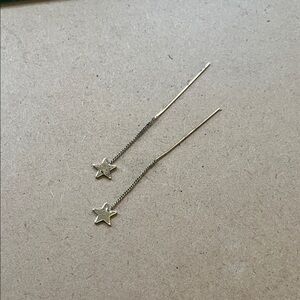Gold Star Threader Earrings